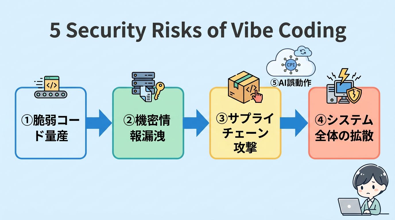 バイブコーディングのセキュリティリスク5つ