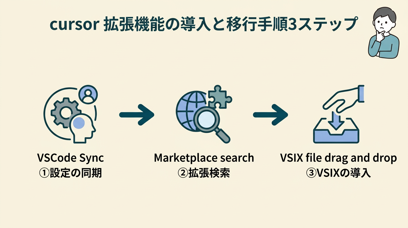 cursor 拡張機能の導入と移行手順3ステップ