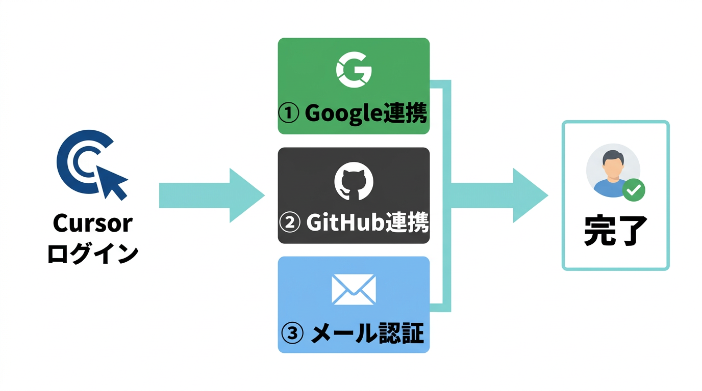 Cursor ログイン手順と3つの方法