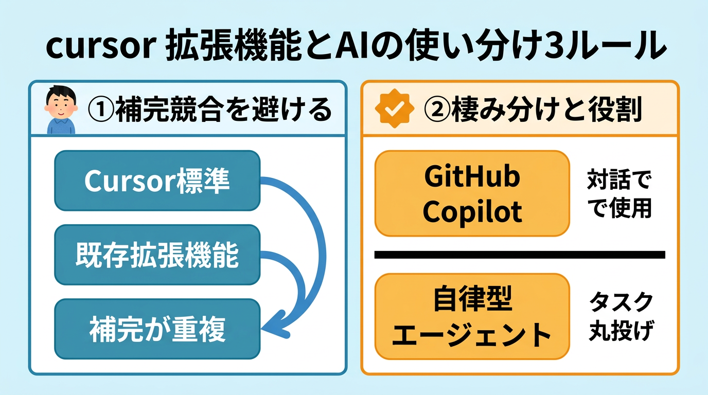 cursor 拡張機能とAIの使い分け3ルール