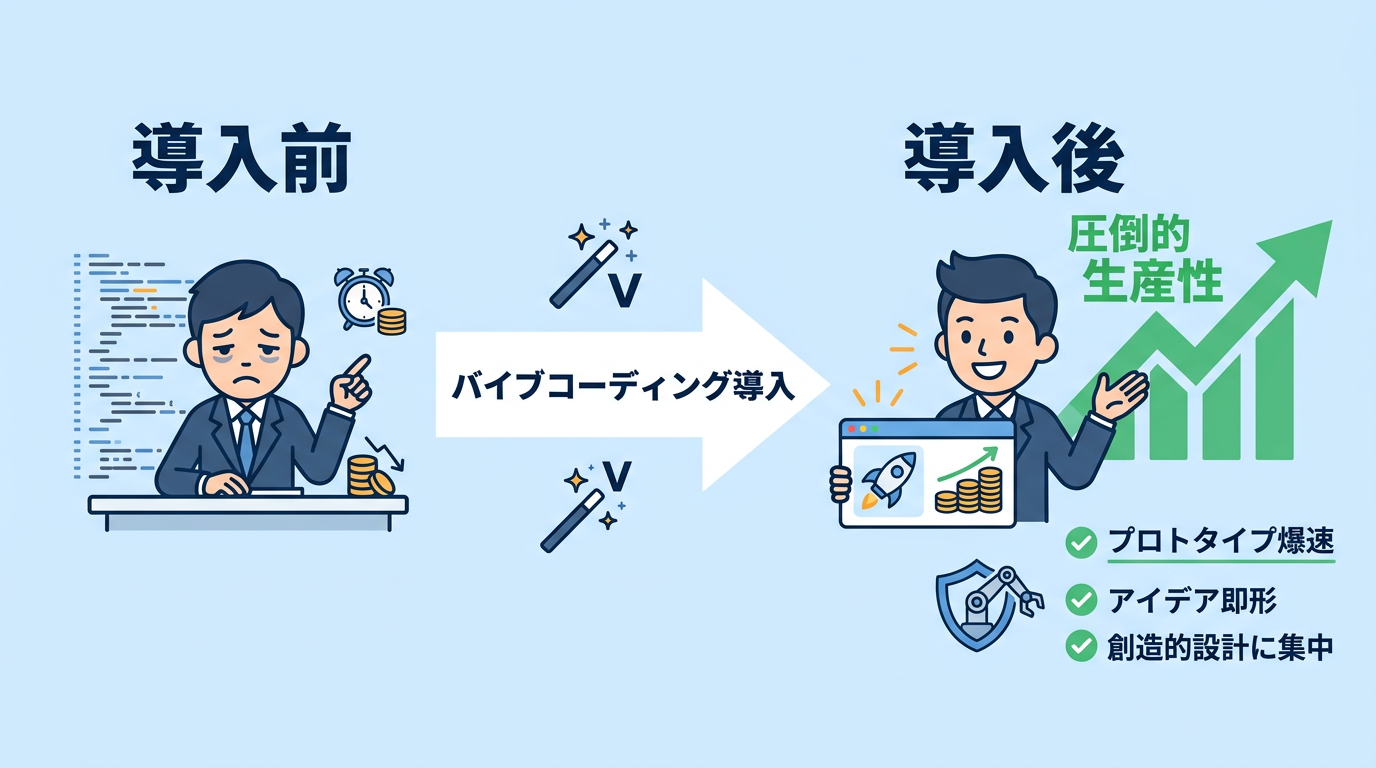 圧倒的な生産性を実現するバイブコーディング導入のメリット4つ