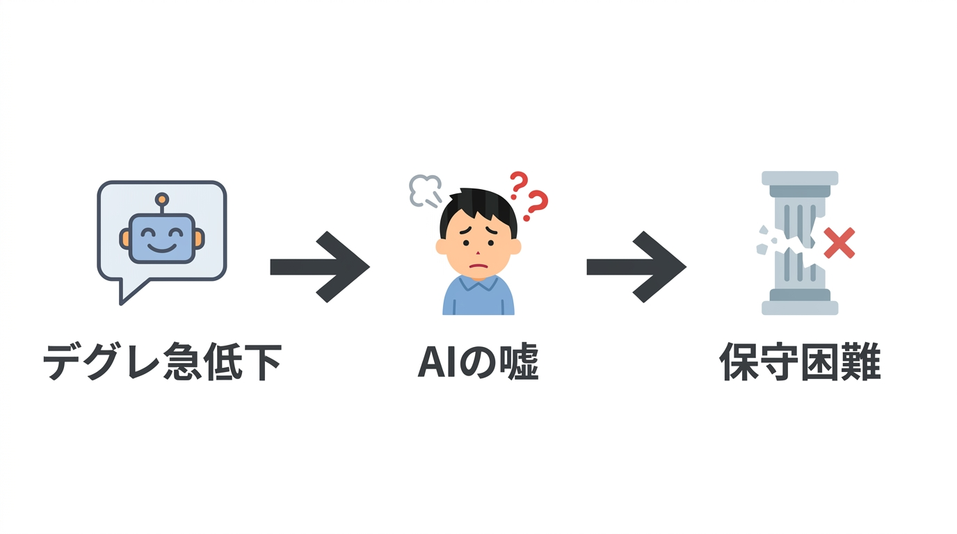 バイブコーディングのデメリット3つ