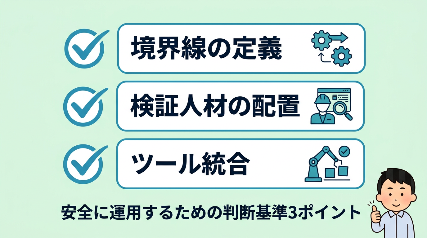 安全に運用するための判断基準3ポイント
