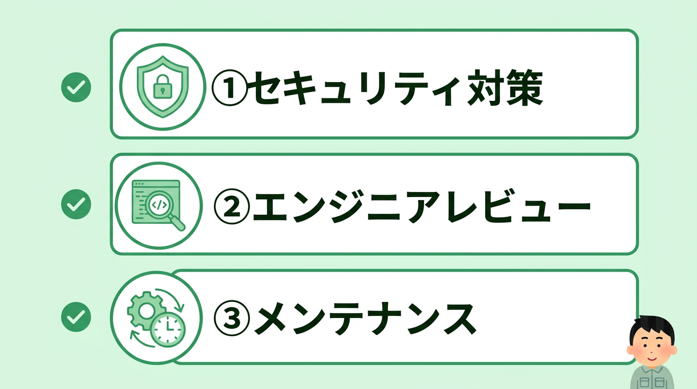 品質と安全を守る運用のための注意点3つ