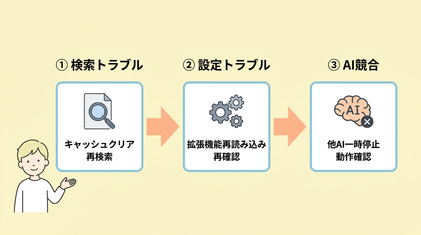 拡張機能が動かない時の解決策3ポイント
