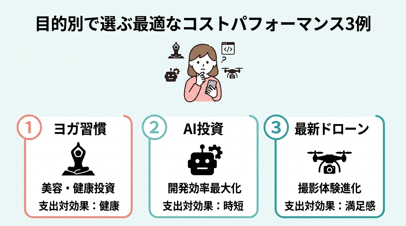 目的別で選ぶ最適なコストパフォーマンス3例