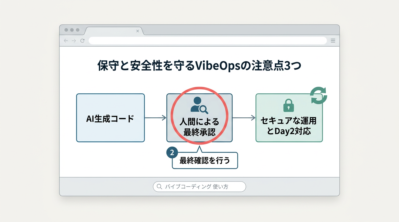 保守と安全性を守るVibeOpsの注意点3つ