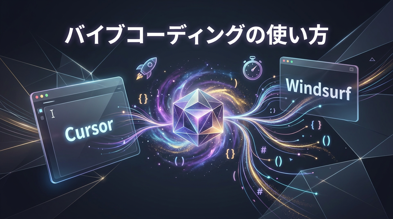 バイブコーディングの使い方徹底解説！CursorやWindsurfで爆速開発する5つの手順