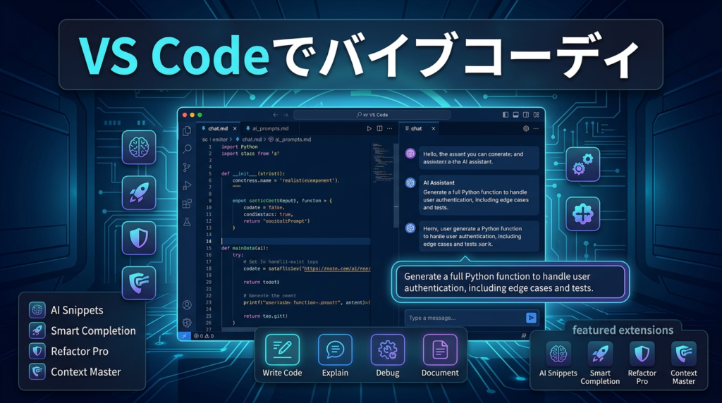 VS Codeでバイブコーディング！Cursor超えの拡張機能4選とプロンプト術