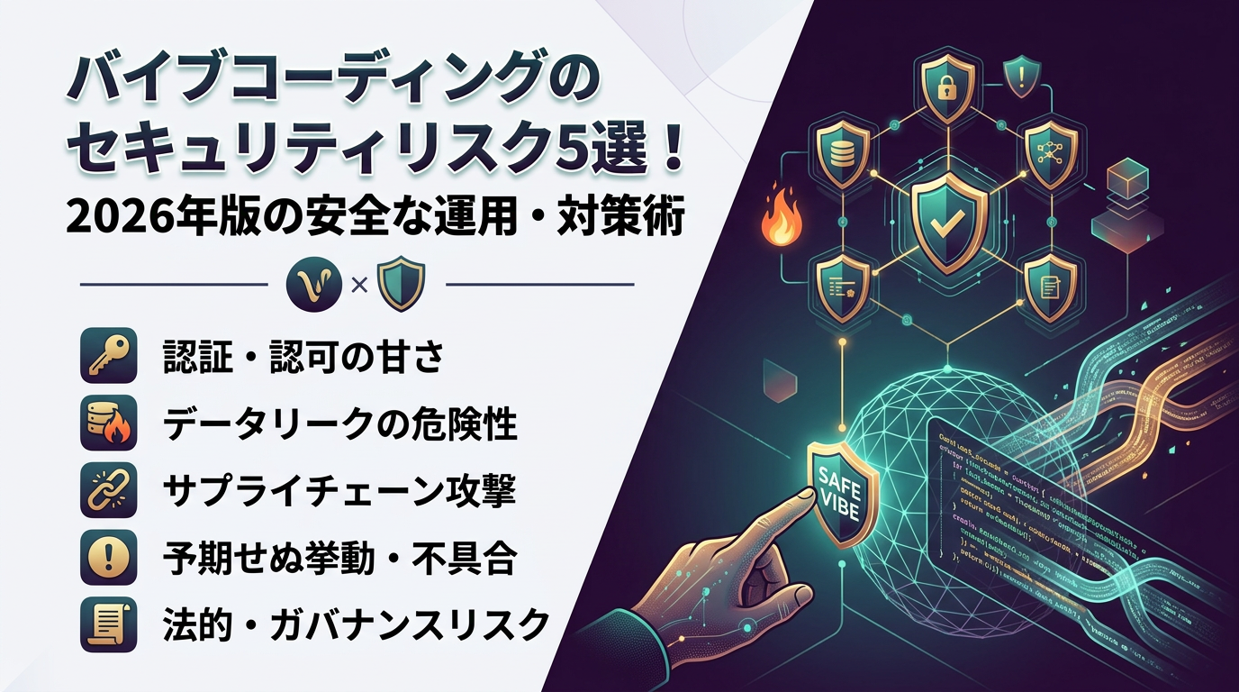 バイブコーディングのセキュリティリスク5選！2026年版の安全な運用・対策術