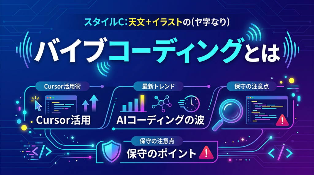バイブコーディングとは？Cursor活用術や最新トレンド、保守の注意点を解説