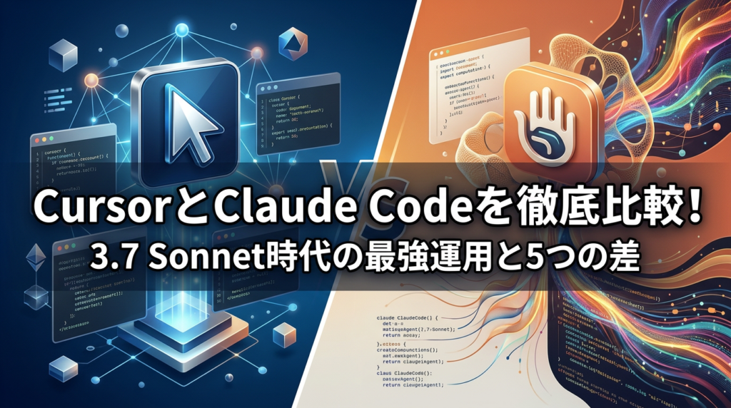 CursorとClaude Codeを徹底比較！3.7 Sonnet時代の最強運用と5つの差