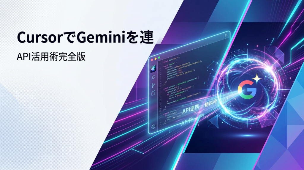 【完全版】CursorでGeminiを連携!APIで無料枠を使い倒す設定と活用術
