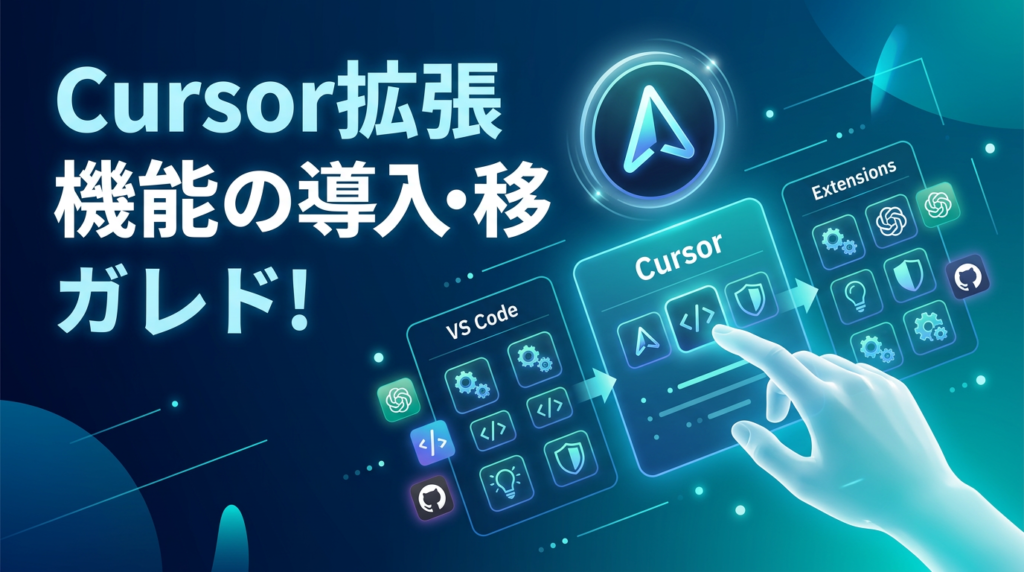 Cursor拡張機能の導入・移行ガイド!AIと使い分けるおすすめ11選【完全版】