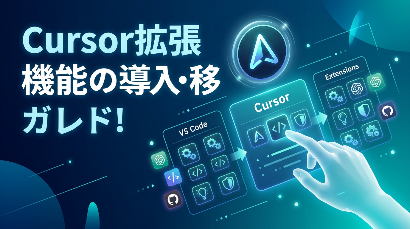 Cursor拡張機能の導入・移行ガイド！AIと使い分けるおすすめ11選【完全版】