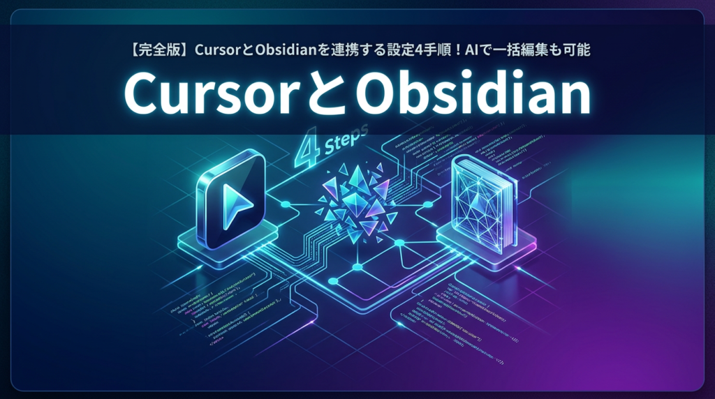 【完全版】CursorとObsidianを連携する設定4手順!AIで一括編集も可能