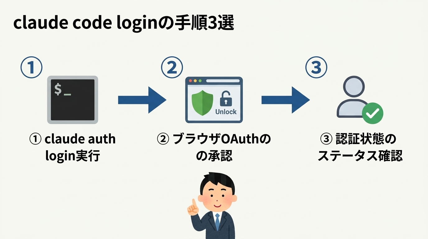 claude code loginの手順3選