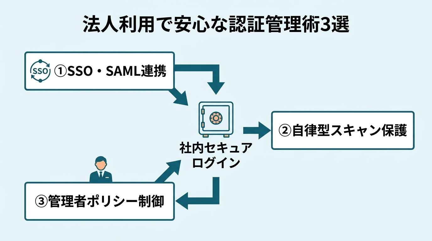 法人利用で安心な認証管理術3選